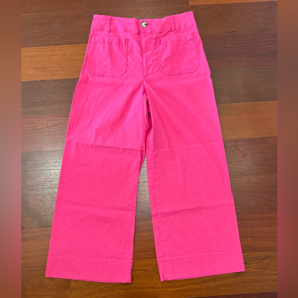 Anthropologie Pink Wide-Leg High-Waisted Casual Bottoms